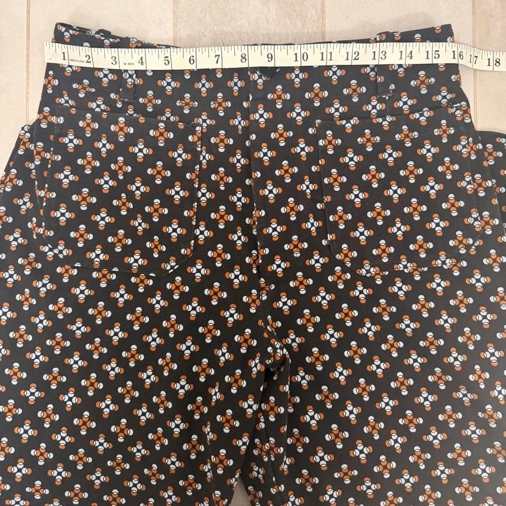 Maeve The Collette Cropped Wide Leg Geometric Pattern Black Size 32 - Picture 8 of 8